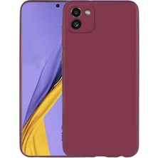 Case 4U Galaxy A03 Kılıf Klasik Mat Renkli Yumuşak Premier Silikon Mürdüm