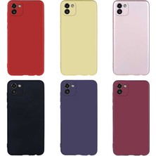 Case 4U Galaxy A03 Kılıf Klasik Mat Renkli Yumuşak Premier Silikon Mürdüm