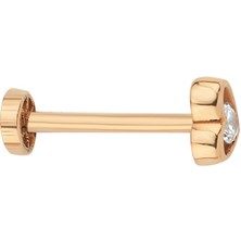 Altın Sepeti Tektaşlı Kalp Rose Altın Tragus Küpe