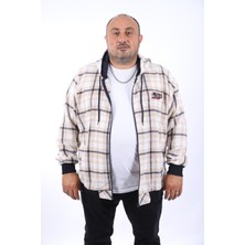 Moc Grande Kapüşonlu Oduncu Sweat-Gömlek Erkek Bej Renk Regular Fit Uzun Kol