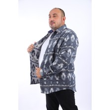 Moc Grande Mocgrande Oduncu Gömlek Mc Three Rug Print 22212-İNDIGO