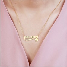 Vaoov 925 Ayar Kadın Gümüş Yoncalı Isimli Kolye