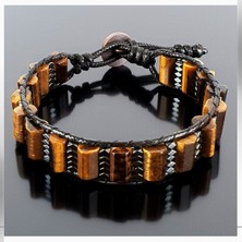 Seven Art Jewelry Kaplan Gözü Bileklik / Kaplangözü Erkek Bileklik / Asil ve Şık Tasarım Bileklik / Doğal Taş Erkek Bileklik / Sakinlik