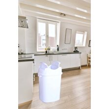 Tuffex Kelebek Kapaklı Mutfak Banyo Yutan Çöp Kovası 35 Lt - Beyaz