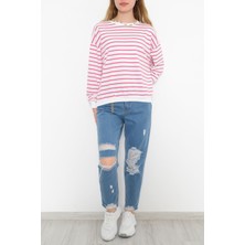 Nille Çizgili Sweat Pembe - 9889.751.