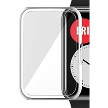 Basias Huawei Watch Fit Uyumlu Önü Kapalı Silikon Ekran ve Kasa Koruyucu Kılıf