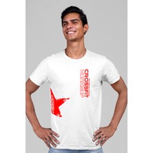 Rock&Roll Crossfit Yıldız Beyaz Kısa Kollu Erkek T-Shirt