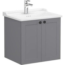 Vitra 68703 Root Classic 60 cm Gri Kapaklı Banyo Dolabı Alt Modül Lavabo