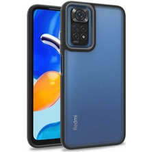 Gpack Xiaomi Redmi Note 11 Pro 5g Kılıf Flora Sert Silikon Arkası Cam Şeffaf Siyah