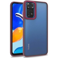 Gpack Xiaomi Redmi Note 11 Pro 5g Kılıf Flora Sert Silikon Arkası Cam Şeffaf Kırmızı