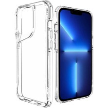 Smcase Apple iPhone 14 Pro Max Kılıf Lüx Transparan Şeffaf Pürüzsüz Sert Silikon Renksiz