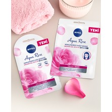 NIVEA Aqua Rose Hyaluron ve Organik Gül Suyu İçeren Nemlendirici Yüz Kağıt Maskesi 1 adet; Tüm Cilt Tipleri için; Yoğun Nemlendirme; Işıltılı Cilt