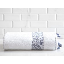 Madame Coco Fayette Banyo Havlusu - Beyaz Lacivert - 70 x 140 cm