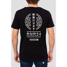 Rock&Roll Dünya Yarısı Siyah Kısa Kollu Arka Baskılı Erkek T-Shirt
