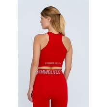 Gymwolves Kadın Halter Yaka Dikişsiz Spor T-Shirt | Crop Tops |