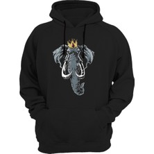 Remonz Ormanın Kralları Serisi Fil Kral Basklı Kalın Kapüşonlu Sweatshirt Hoodie