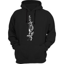 Remonz Ormanın Kralları Serisi Kaplan Basklı Kalın Kapüşonlu Sweatshirt Hoodie
