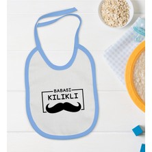 Bk Kids Babası Kılıklı Tasarımlı Mavi Bebek Mama Önlüğü-1