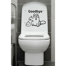 Lizpo Decor Good Bye Kedi Klozet Kapağı Sticker 20x30 Cm