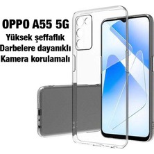 Ally Oppo A55 5g Kılıf Kamera Korumalı Ultra Ince Şeffaf Silikon Kılıf