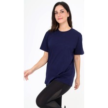 Rubadi Oversize (bol ve geniş kesim) Lacivert T-Shirt. Bisiklet Yaka, Basic, Salaş Model