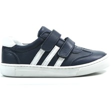 Bayrak 2122 Deri Lacivert Cırtlı Ortopedik Erkek Çocuk Ayakkabı