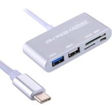 Techmaster Type-C USB C 3.1 Kart Okuyucu 2 USB 3.0 Hub Micro USB Şarj Girişi