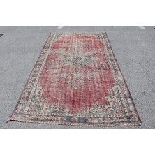 Kayra Export Eskitme Halı, Türk Halısı, Halı, 160 x 282  cm  Kırmızı Halı, Organik Büyük Halı, Dekoratif Salon Halı,