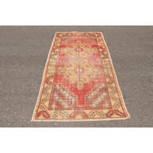 Kayra Export Türk Halısı, Eskitme Halı, Halı, 110 x 229  cm  Kırmızı Halı, Yün Alan Halı, Ofice Banyo Halı,  3228