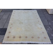 Kayra Export Eskitme Halı, Türk Halısı, Halı, 139 x 196  cm  Bej Halı, Yün Banyo Halı, Bahçe Banyo Halı,  3772