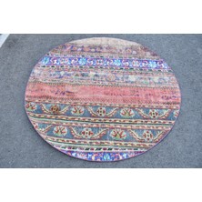 Kayra Export Eskitme Halı, Türk Halısı, Halı, 160 x 160  cm  Mavi Halı, Ofice Banyo Halı, Bohemsı Banyo Halı,  6412