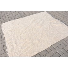 Kayra Export Türk Kilim, Eskitme Kilim, Area Kilim, 154 x 196  cm  Beyaz Kilim, Yün Kilim, Banyosı Kilim,  10333