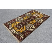 Kayra Export Eskitme Halı, Türk Halısı, Halı, 128 x 227  cm  Kahverengi Halı, Yün Alan Halı, Bohemsı Alan Halı,  9350