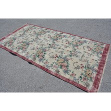 Kayra Export Eskitme Halı, Türk Halısı, Halı, 127 x 265  cm  Bej Halı, Yün Alan Halı, El Dokuma Alan Halı,  9663