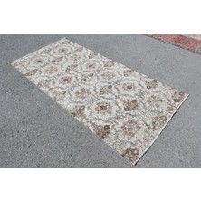 Kayra Export Eskitme Halı, Türk Halısı, Halı, 115 x 241  cm  Beyaz Halı, Organik Banyo Halı, Yün Alan Halı,  8704