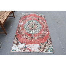 Kayra Export Eskitme Halı, Türk Halısı, Halı, 123 x 225  cm  Kırmızı Halı, Bohemsı Alan Halı, El Yapımı Banyo Halı,