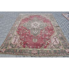 Kayra Export Eskitme Halı, Türk Halısı, Halı, 215 x 285  cm  Kırmızı Halı, Organik Oturma Odası Halı,  9610