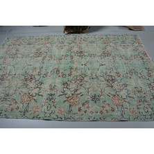 Kayra Export Eskitme Halı, Türk Halısı, Halı, 159 x 249  cm  Yeşil Halı, Organik Oturma Odası Halı,  11653