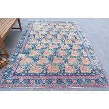 Kayra Export Eskitme Halı, Türk Halısı, Halı, 193 x 278  cm  Mavi Halı, Dekoratif Oturma Odası Halı,  5704