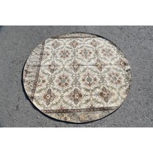 Kayra Export Türk Halısı, Eskitme Halı, Halı, 167 x 167  cm  Bej Halı, Bohemsı Alan Halı, Yün Banyo Halı,  5636