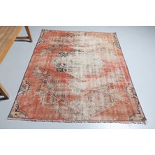 Kayra Export Eskitme Halı, Türk Halısı, Halı, 150 x 189  cm  Turuncu Halı, Bohemsı Banyo Halı, El Dokuma Alan Halı,