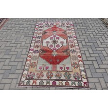 Kayra Export Türk Halısı, Eskitme Halı, Halı, 126 x 239  cm  Kırmızı Halı, Organik Banyo Halı, El Dokuma Alan Halı,