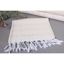 Kayra Export Altın Floşlu El Havlusu, Küçük Havlu, 55 x 90  cm  Keten Peşkir, Kadınlar Için Hediye,