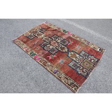 Kayra Export Türk Halısı, Eskitme Halı, Halı, 121 x 190  cm  Kırmızı Halı, Yün Banyo Halı, Organik Alan Halı,  5609