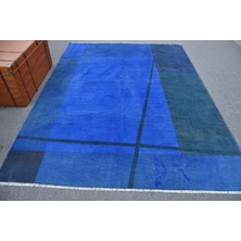 Kayra Export Eskitme Halı, Türk Halısı, Halı, 201 x 267  cm  Mavi Halı, Dekoratif Büyük Halı, El Yapımı Oturma Odası