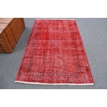 Kayra Export Türk Halısı, Eskitme Halı, Halı, 121 x 199  cm  Kırmızı Halı, Organik Banyo Halı, Yün Alan Halı,  11254