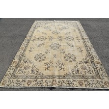 Kayra Export Eskitme Halı, Türk Halısı, Halı, 207 x 303  cm  Bej Halı, El Dokuma Yer Halı, Büyük Halı,  5089