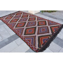 Kayra Export Eskitme Kilim, Türk Kilim, Oversize Kilim, 184 x 366  cm  Kırmızı Kilim, El Yapımı Kilim, Salonsı Kilim,