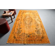Kayra Export Eskitme Halı, Türk Halısı, Halı, 142 x 266  cm  Turuncu Halı, El Yapımı Yer Halı, Dekoratif Oturma Odası