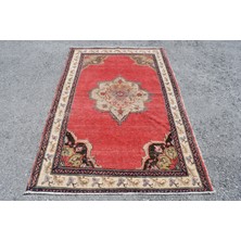 Kayra Export Türk Halısı, Eskitme Halı, Halı, 129 x 195  cm  Kırmızı Halı, Bohemsı Banyo Halı, Yün Banyo Halı,  5211